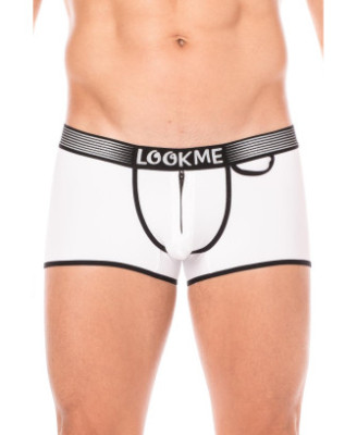 Mini-Pants blanc échancré avec zip 
